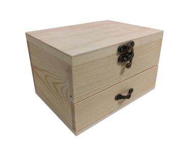 Holzkästchen Holz Schmuckkästchen Aufbewahrungsbox Sammelkasten mit Schubladen  Spiegel